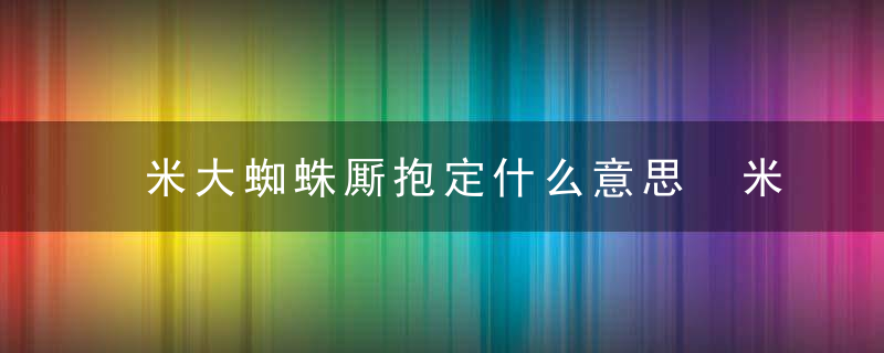 米大蜘蛛厮抱定什么意思 米大蜘蛛厮抱定意思是什么